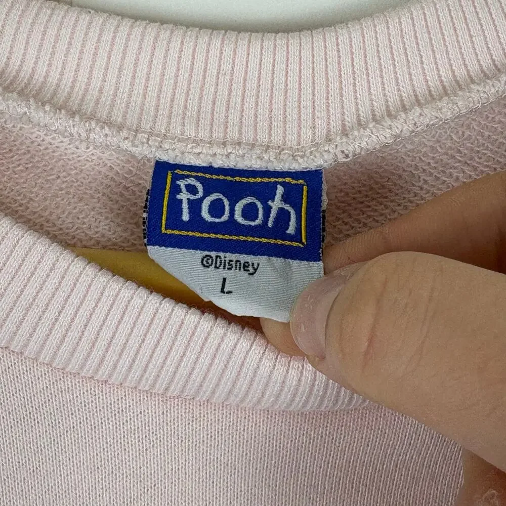 Disney Winnie The Pooh Pink Crew Neck Sweatshirt Vintage Women's Size Large